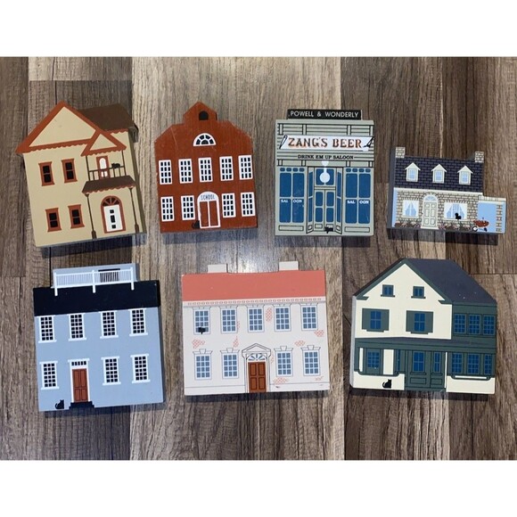 Other - Lot of 7 Vintage Cat's Meow Assorted Village Pieces 80's & 90's SIGNED